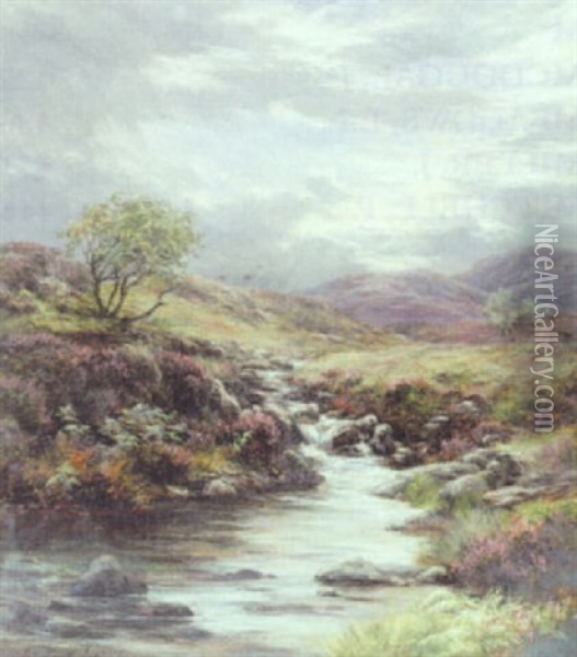 A Highland Burn Oil Painting - James Faed the Younger