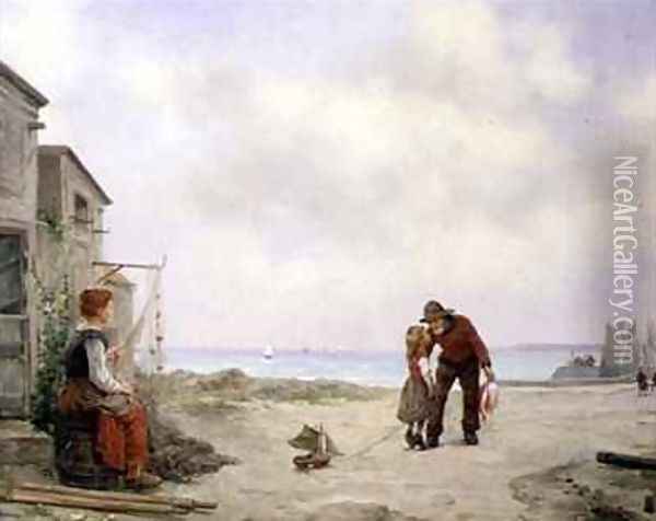 The Fishermans Return Oil Painting - George Haquette