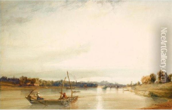 Mont Vacours, On The Seine Oil Painting - William Callow