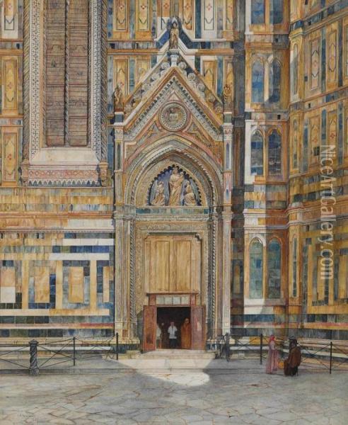 Porta Dei Canonici, Duomo, Florence Oil Painting - Henry Roderick Newman