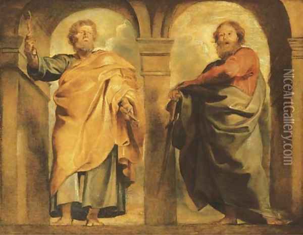 Saint Peter and Saint Paul a modello Oil Painting - Peter Paul Rubens