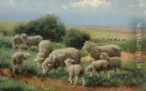 Sheep Grazing Oil Painting - Jan Hendrik Scheltema