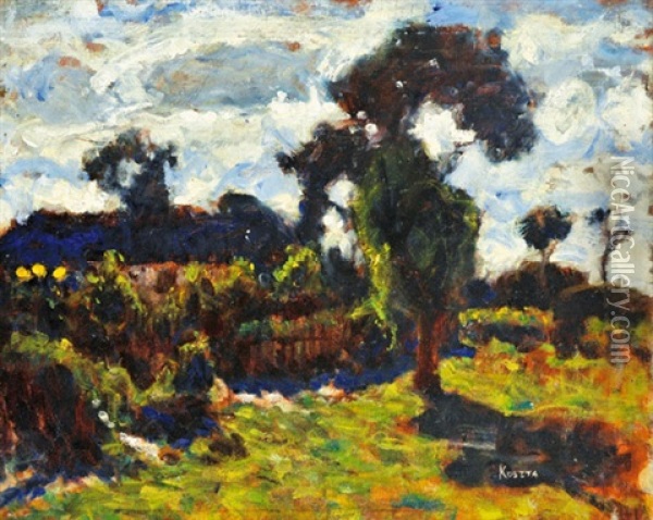 Billowing Clouds Oil Painting - Jozsef Koszta