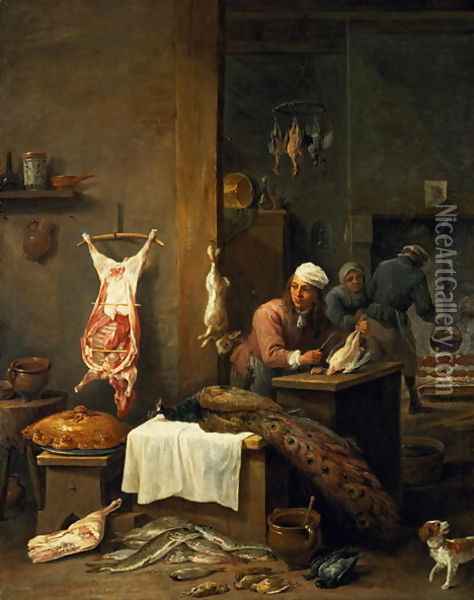 In the Kitchen, 1669 Oil Painting - David The Younger Teniers