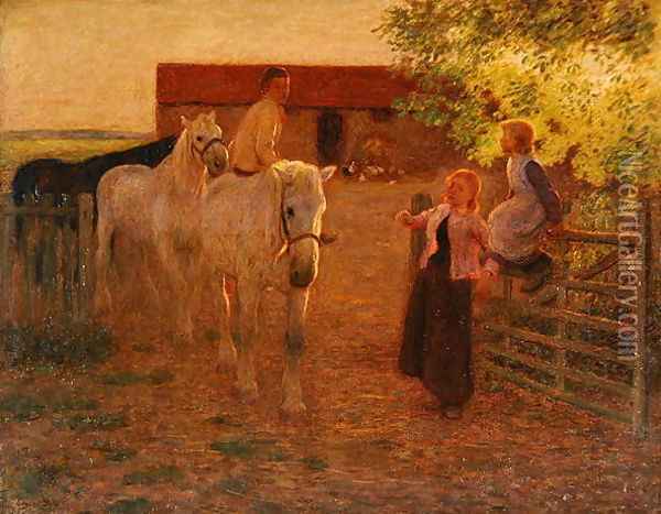 The Old Gate, c.1896 Oil Painting - Edward Stott