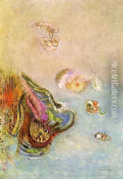 Animals Of The Sea Oil Painting - Odilon Redon