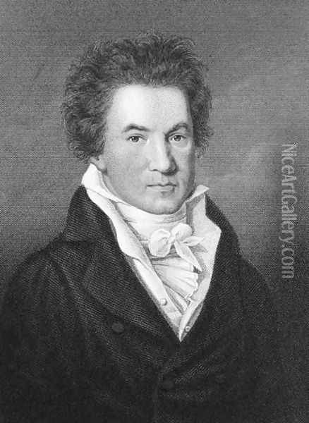 Portrait of Ludwig van Beethoven 1770-1827 Oil Painting - Johann Gottfried Scheffner