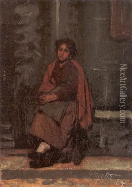 Ritratto Di Ragazza Oil Painting - Pietro Pajetta