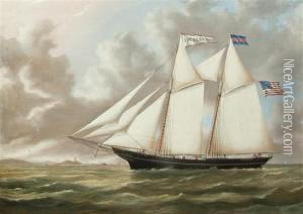 Schooner J.w. Seaver Oil Painting - Joseph B. Smith
