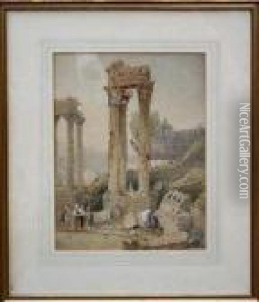 Roman Ruins Oil Painting - Samuel Prout