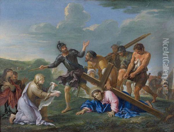 Le Voile De Sainte Veronique Oil Painting - Cirlce Of Filippo Lauri