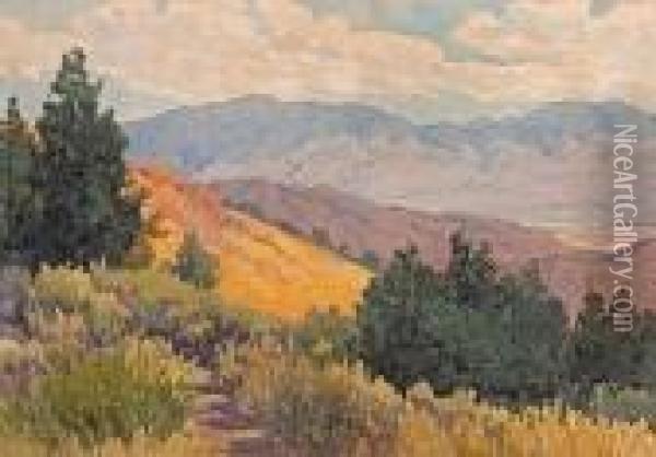 From The Summit, Jumbo Grade, Virginia City Oil Painting - Lorenzo Palmer Latimer