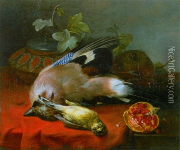 A Still Life With Two Birds Oil Painting - Karl Voss