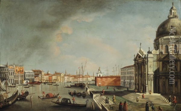 Ansicht Von Venedig Mit Santa Maria Della Salute Oil Painting - Vincenzo Chilone