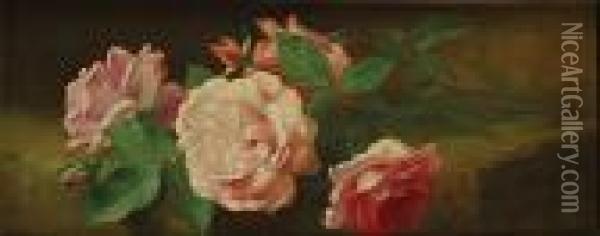 Roses Oil Painting - Edward Van Rijswijck
