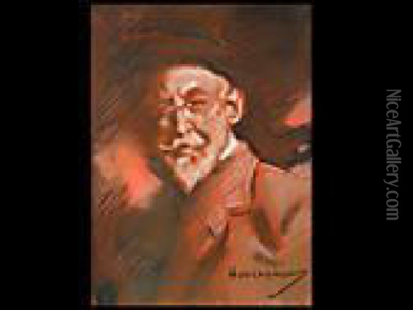 Portrait Eines Mannes Mit Bart Oil Painting - Hugo, Freiherr Von Habermann