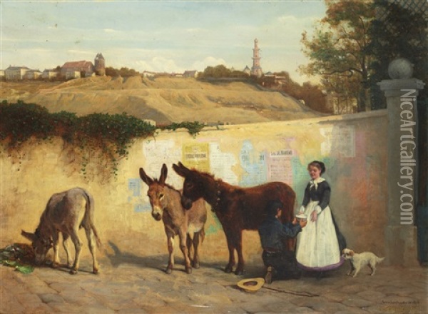 Paris Montmartre Oil Painting - Alfred Auteroche