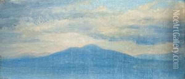 Landschaftsstudie Mit Bergen Und Wolken Oil Painting - Karl Robert Kummer