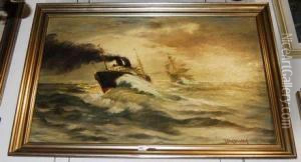 Navi In Tempesta Oil Painting - Carl Fey