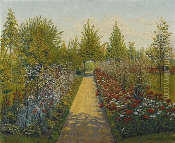 Scene De Jardin Oil Painting - Gustave Camille Gaston Cariot
