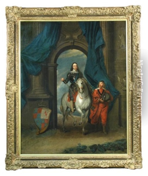 An Equestrian Portrait Of Charles I With M. De Saint Antoine Oil Painting - Anthony Van Dyck