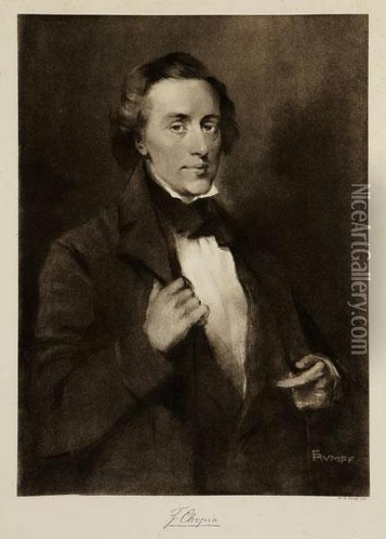 Retrato De Chopin Oil Painting - Friedich Heinrich Rumpf