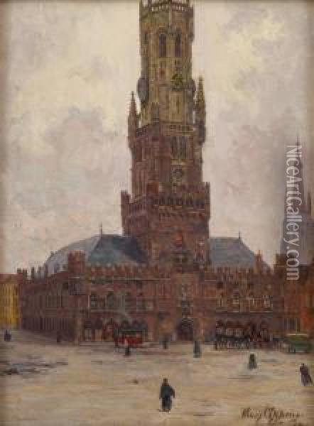 Place Animee Oil Painting - Omer Coppens
