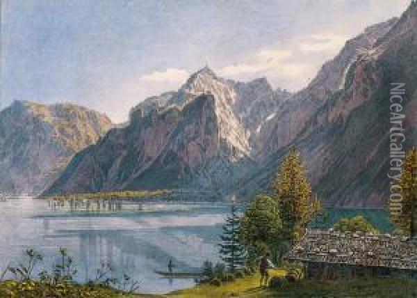 Der Konigsssee Bei Berchtesgaden Oil Painting - Jacob Alt