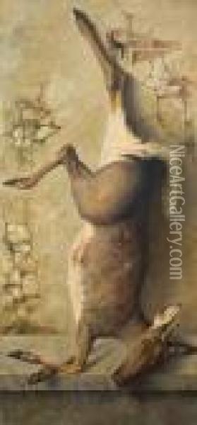 Natura Morta Con Cervo Oil Painting - Michaelangelo Meucci