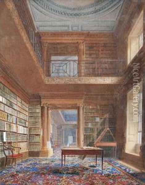 Eton Library Oil Painting - Joseph Nash