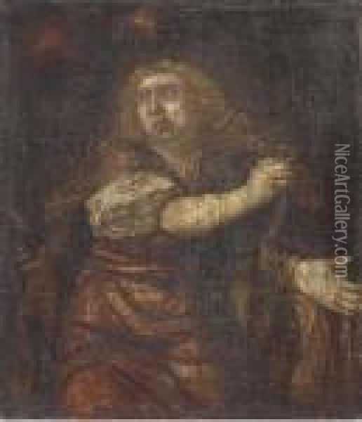 A Female Saint? Oil Painting - Peter Paul Rubens