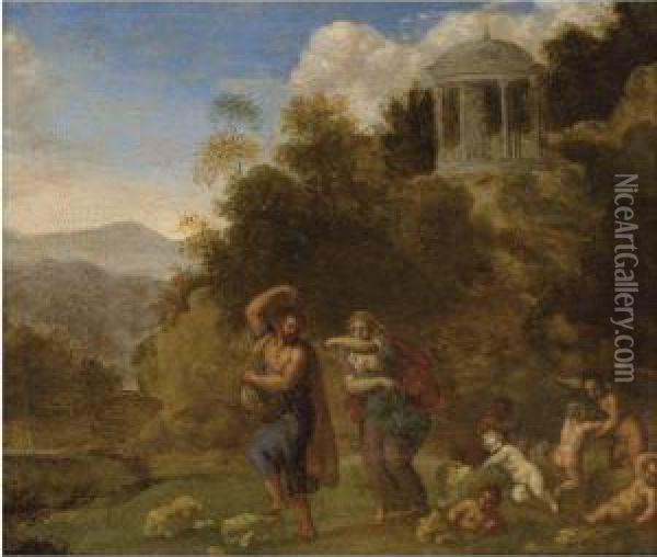Deucalion And Pyrrha Oil Painting - Daniel Vertangen