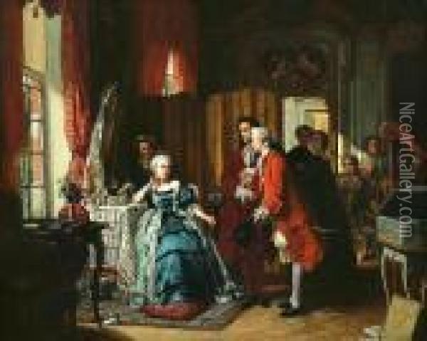 Holding Court Oil Painting - Jean Carolus