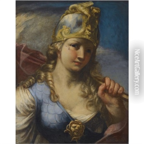 A Warrior Woman (medea ?) Oil Painting - Giovanni Antonio Pellegrini
