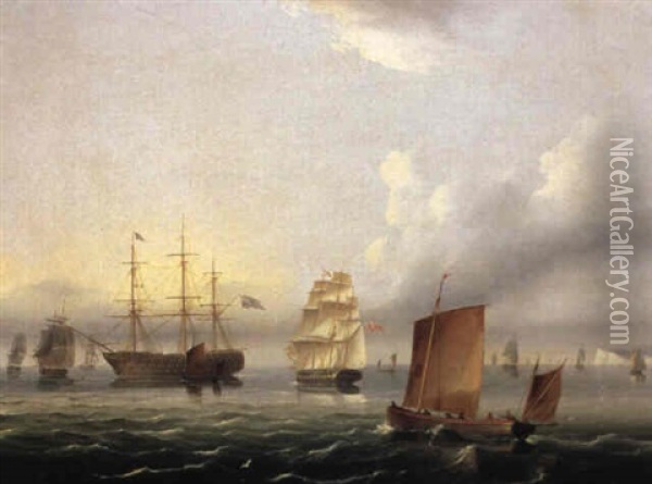 Marine Scene Oil Painting - James Edward Buttersworth