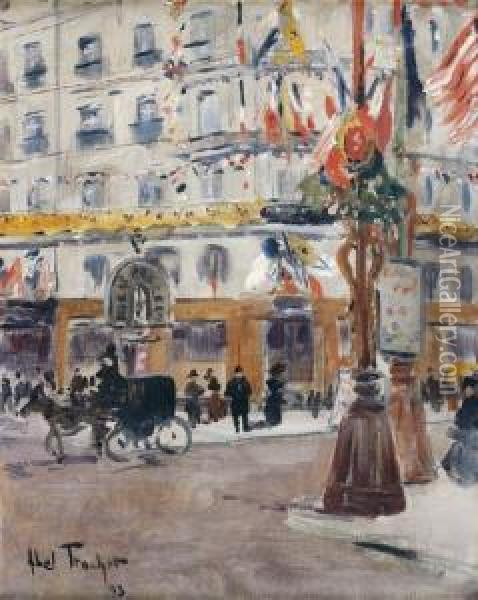 Vue De Paris Un Quatorze Juillet Oil Painting - Louis Abel-Truchet
