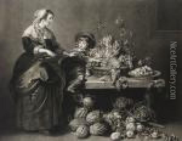 The Fruit Market Oil Painting - Peter Paul Rubens