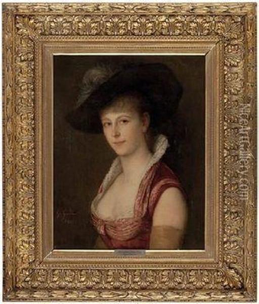 Portrait Der Primaballerina Bertha Linda Oil Painting - Gustav Gaul