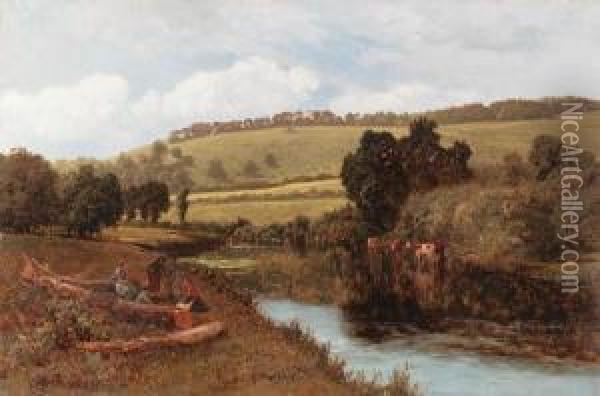 Streatly On Thames Oil Painting - Edward Henry Holder