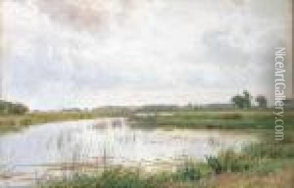 On The River Ouse Oil Painting - Harry Sutton Palmer