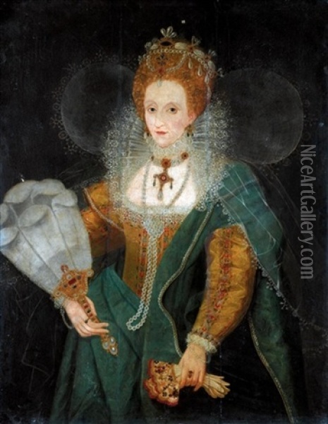 Portrait Of Queen Elizabeth I Oil Painting - Marcus Gerards the Younger