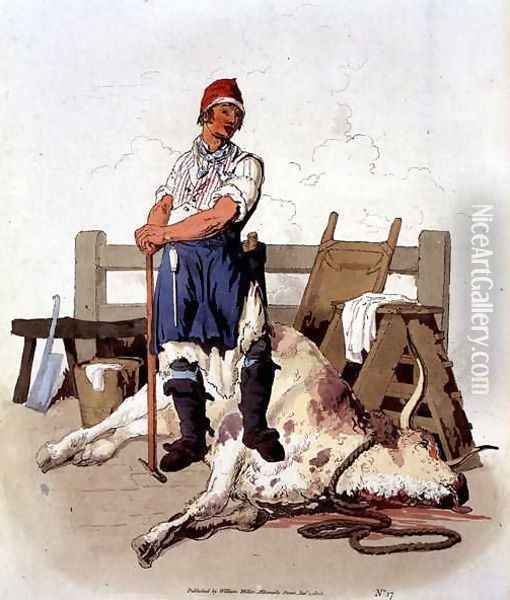 Slaughterman, from Costume of Great Britain, published by William Miller, 1805 Oil Painting - William Henry Pyne