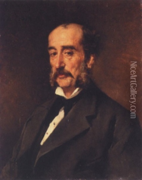 Portrait Of A Gentleman Oil Painting - Francisco Miralles y Galup