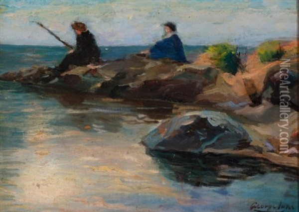 Fishermen Oil Painting - George Benjamin Luks