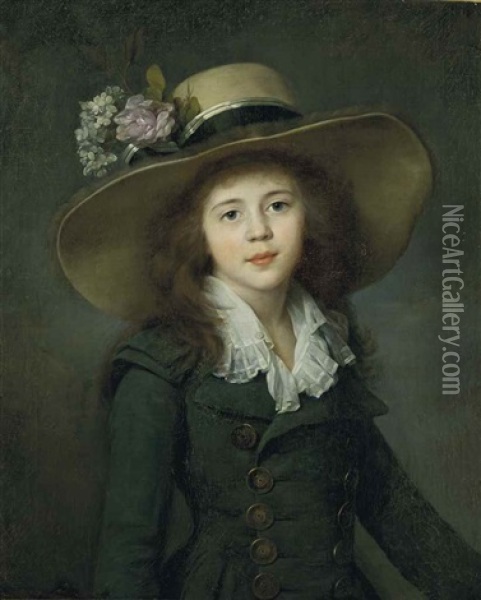 Portrait Of Elizaveta Alexandrovna, Baroness Stroganova (1776-1818), Later Countess Demidova, Half-length Oil Painting - Jean-Louis Voilles