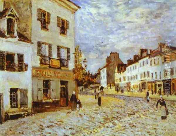 Market Place At Marly Oil Painting - Alfred Sisley