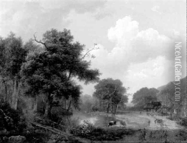 Bauerliche Landschaft Oil Painting - Barend Cornelis Koekkoek