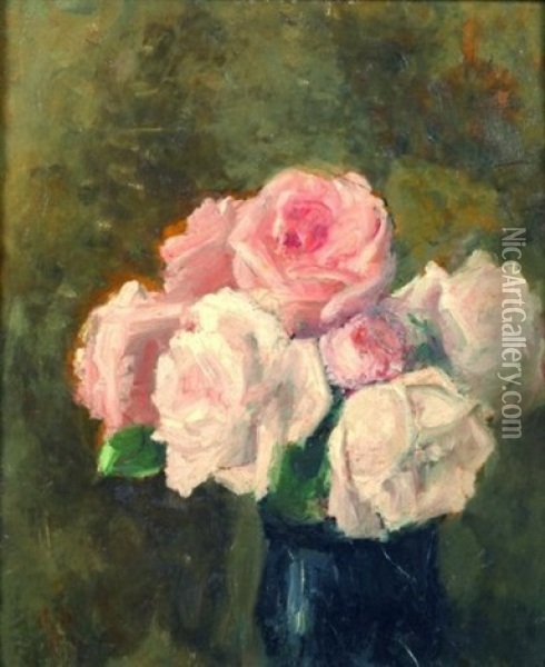 Bouquet De Rose Oil Painting - Henri Dumont
