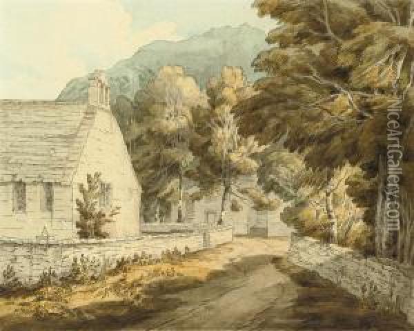 The Chapel At Borrowdale, Cumberland Oil Painting - John White Abbott