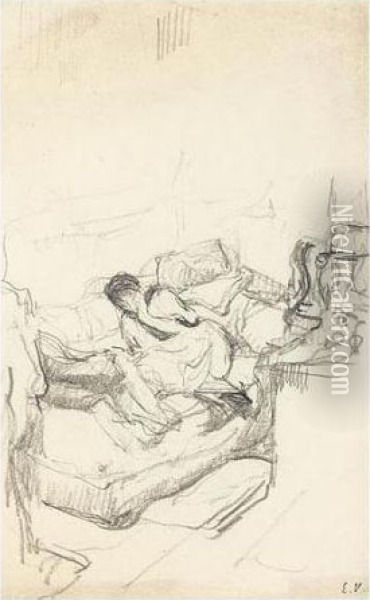 Femme Sur Un Divan Oil Painting - Jean-Edouard Vuillard